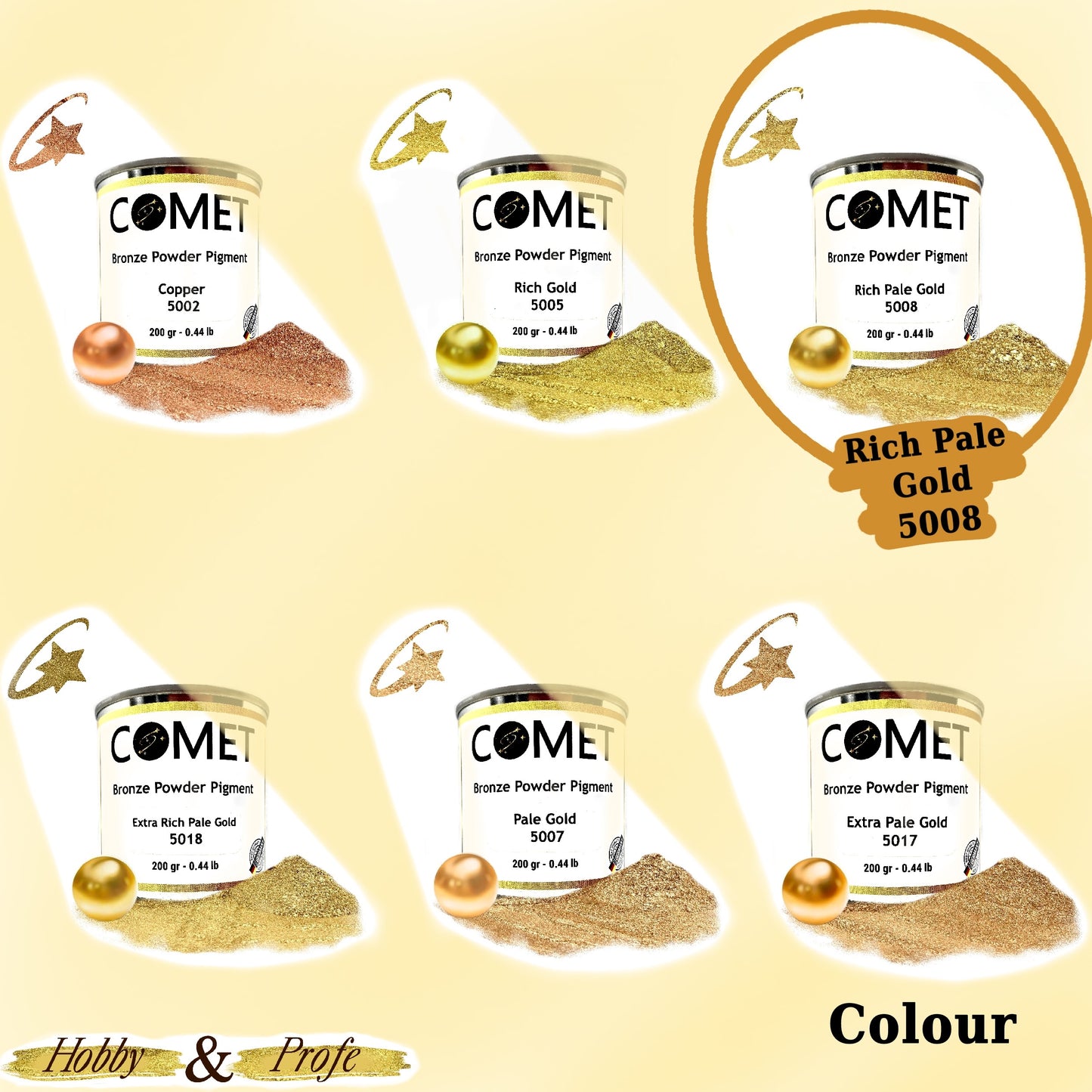 Bronze Powder Pigment - Rich Pale Gold