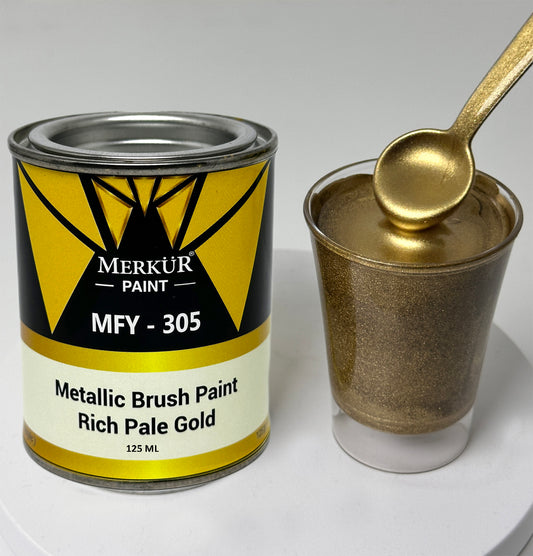 1K - MFY305 Rich Pale Gold Brush Paint - Solvent - Based Acrylic 750g (1.65lb)