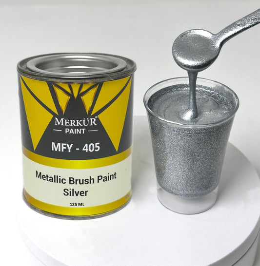 1K - MFY405 Silver Brush Paint - Solvent Based Acrylic 750g (1.65lb)